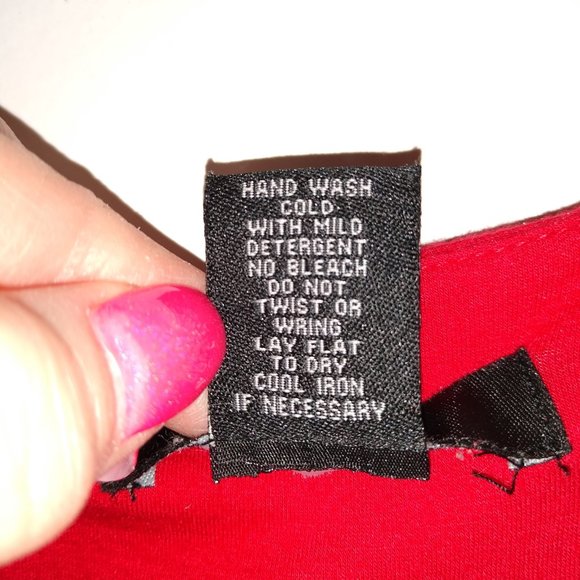 Red Empire Waist Tunic with Wide Flutter Sleeve Arden B  - Size XS - Picture 12 of 15